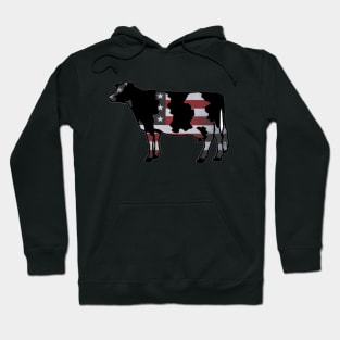 American FlagDairy Cow Silhouette  - NOT FOR RESALE WITHOUT PERMISSION Hoodie